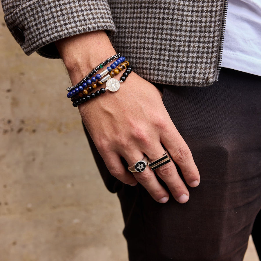 Anel Estrela Esmaltada Masculino