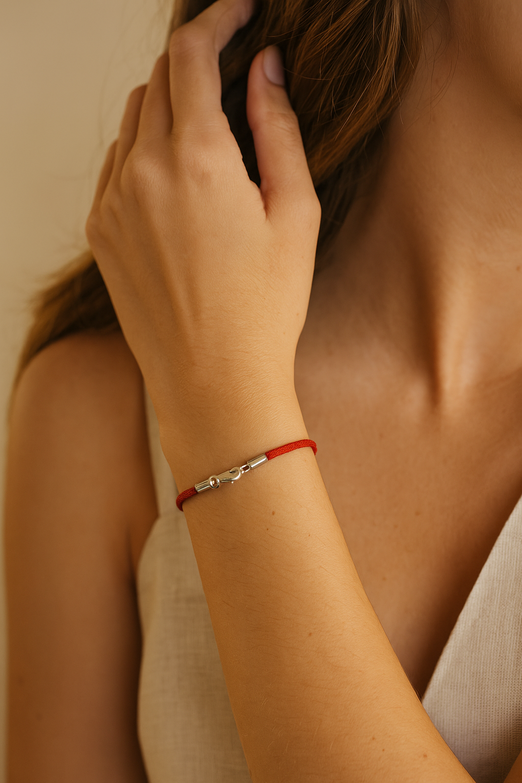 Pulseira da Proteção Com Fecho - Prata