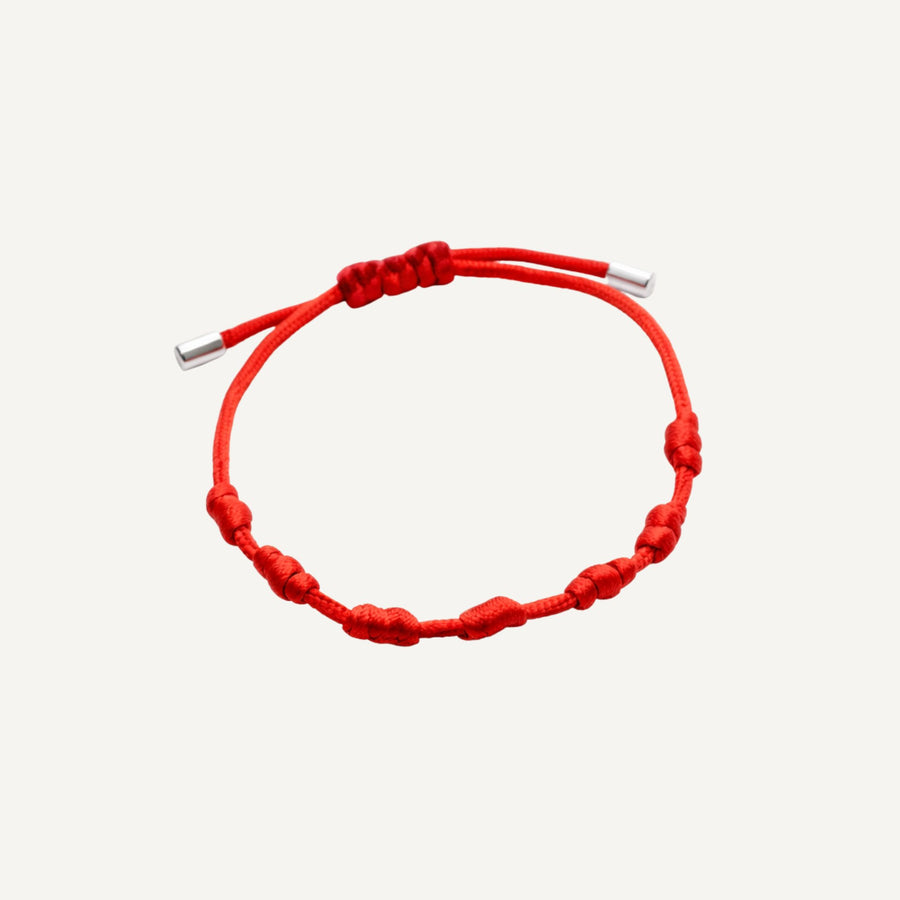 Pulseira da Proteção 7 Nós de Prata